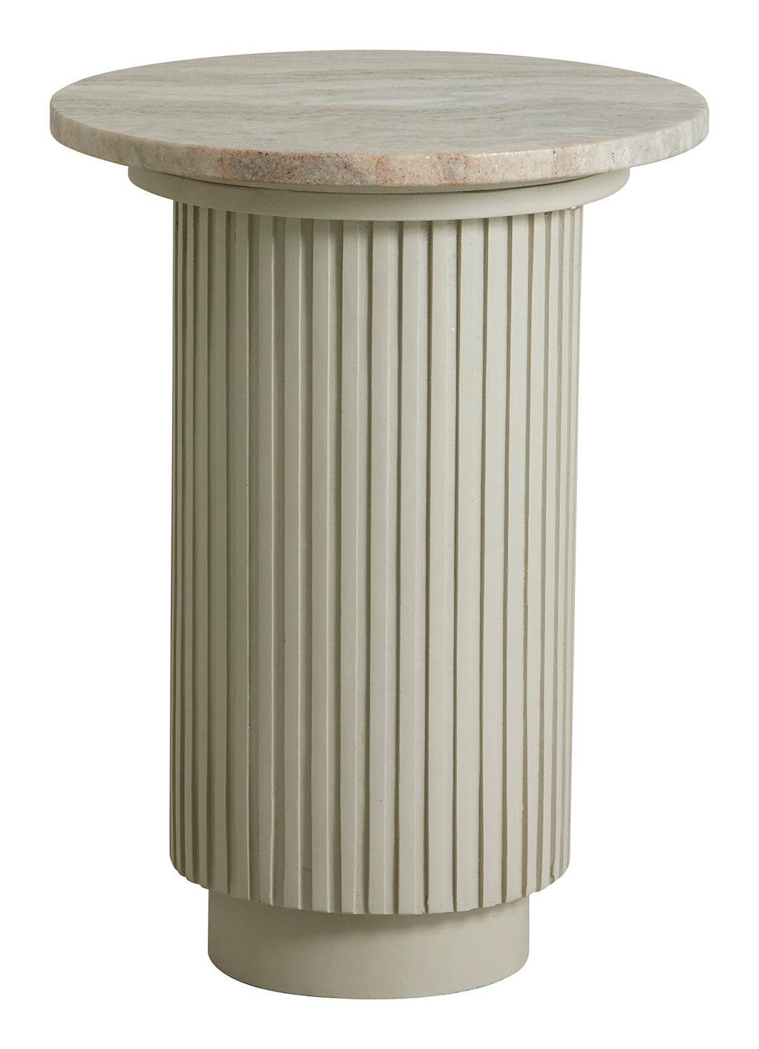 ERIE round side table ivory marble top