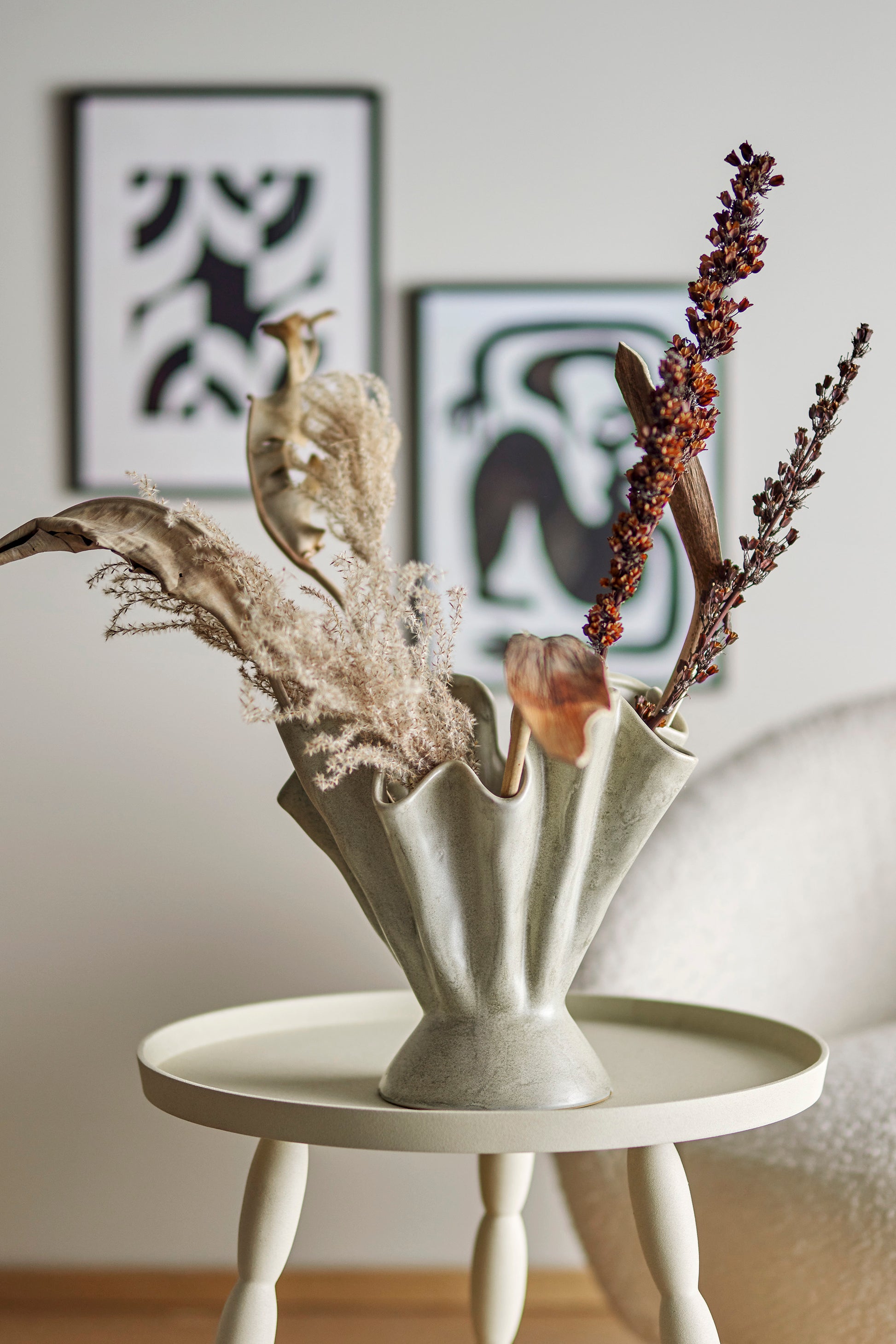 Plier Vase, Natur, Stentøj