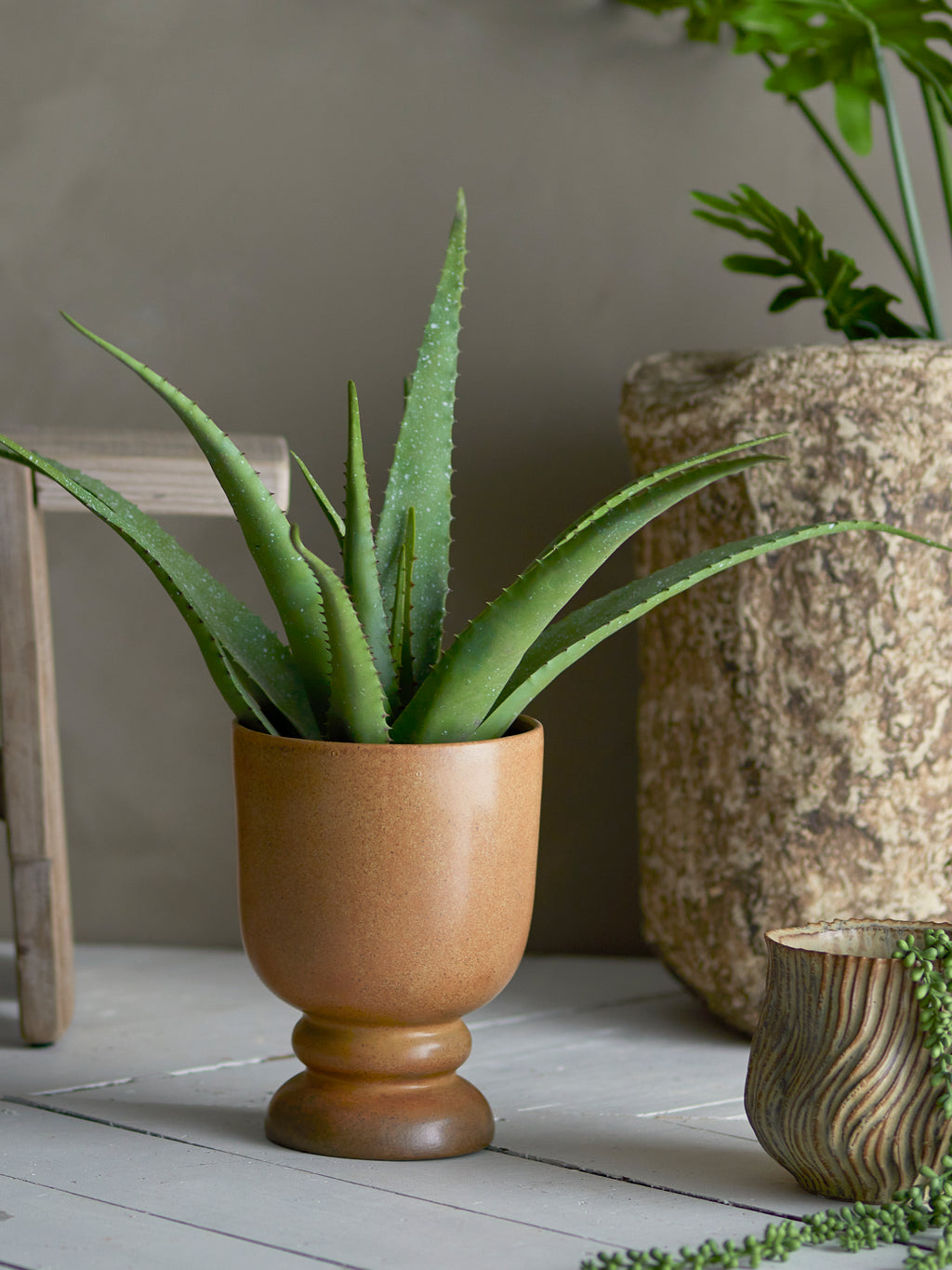 Aloe Plante, Grøn, Kunstige Blomster