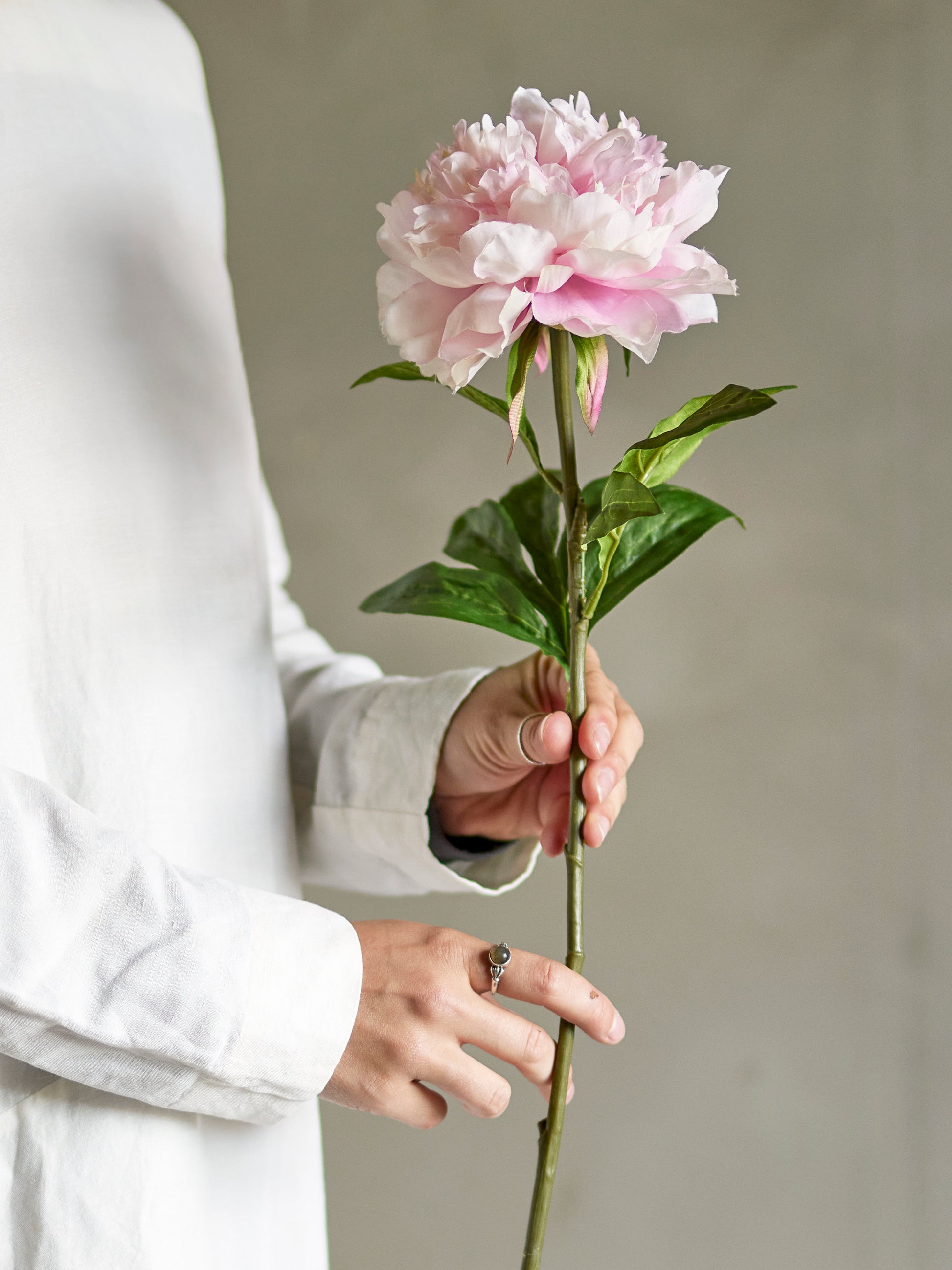 Peony Stilk, Rosa, Kunstige Blomster