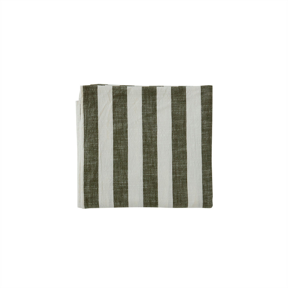 Stribet dug, 260 x 140 cm, oliven